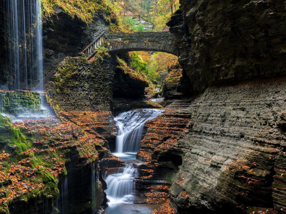Watkins Glen State Park waterfall in the Finger Lakes
